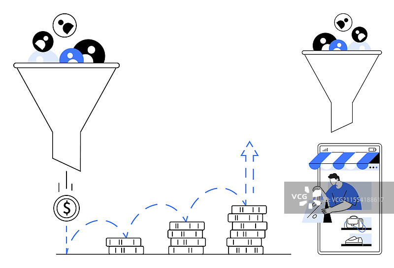 通过将客户转化为收入图片素材