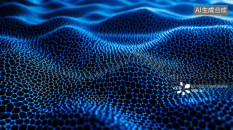 【AI数字艺术】六边形网格蜂巢沙丘科技背景图片素材