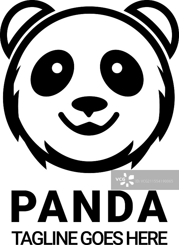 可爱熊猫的剪影图片素材