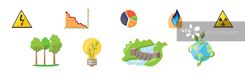 自然和土地资源的对象与元素图片素材