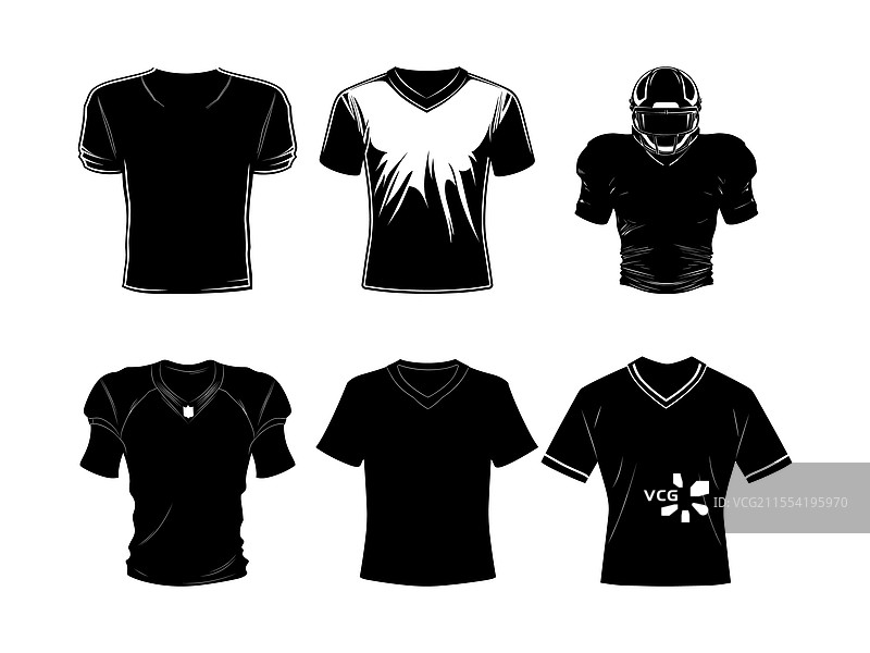 短袖足球球衣轮廓图片素材
