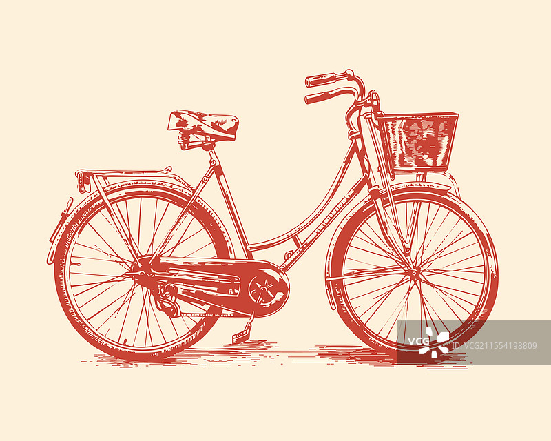 手绘城市自行车图片素材