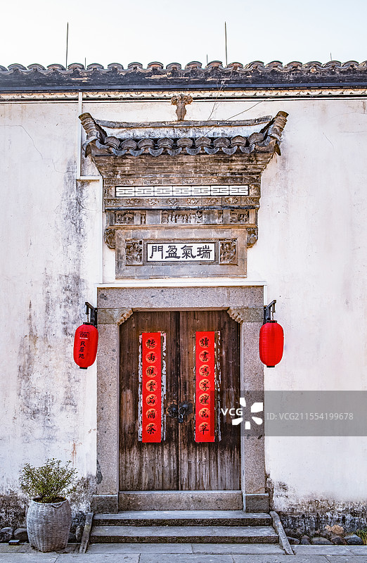 浙江省衢州龙游民居苑景区 古宅门 老宅门 江南民居 衢州 老建筑 古宅 台门图片素材