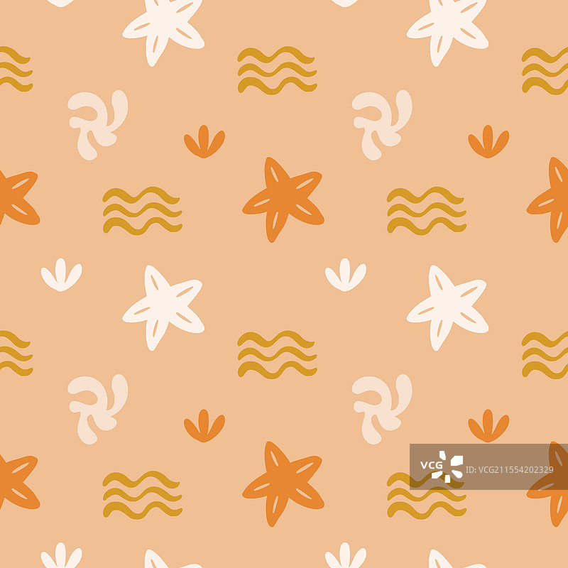 波西米亚风格有机夏季抽象海滩图案图片素材