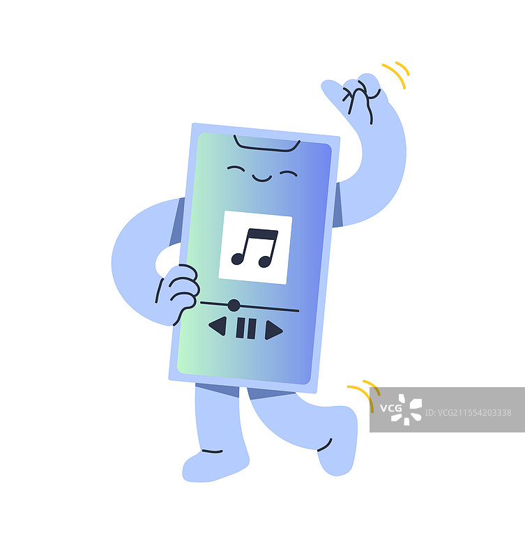 快乐的智能手机播放旋律，跳舞搞笑图片素材