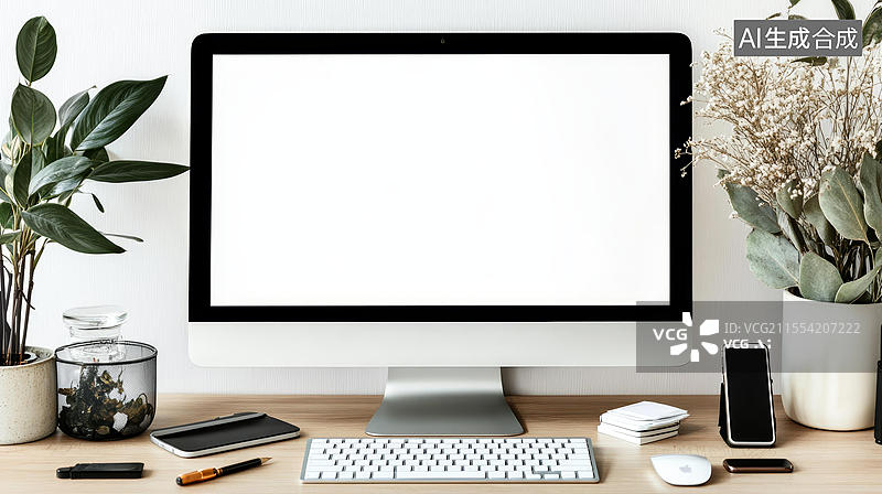 【AI数字艺术】现代极简主义办公桌图片素材
