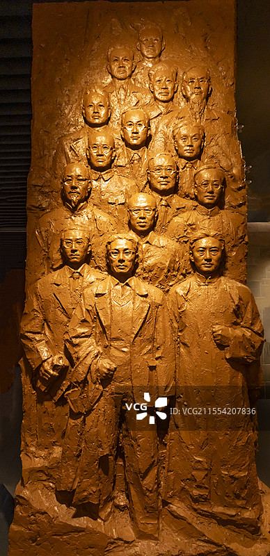 桂林抗战文化城名人墙浮雕 广西壮族自治区博物馆图片素材