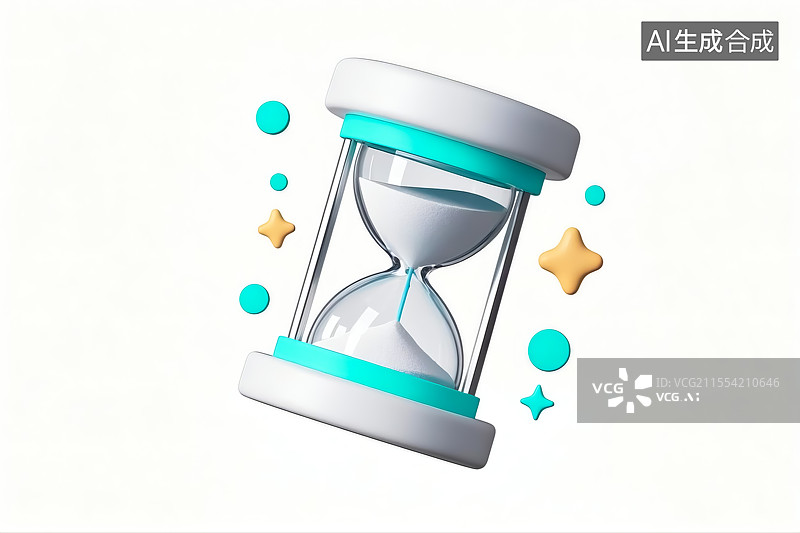 【AI数字艺术】沙漏计时器三维插画图片素材
