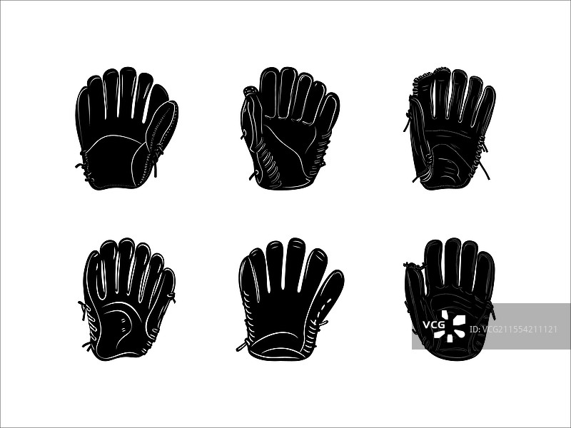 棒球手套轮廓图案运动设计图片素材