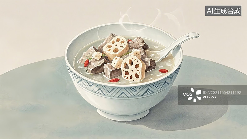 【AI数字艺术】排骨莲藕汤图片素材