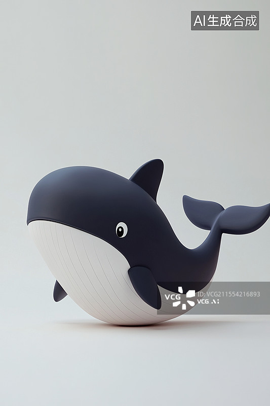 【AI数字艺术】可爱卡通3D小鲸鱼图片素材