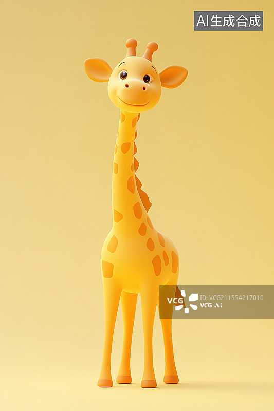 【AI数字艺术】可爱卡通3D小长颈鹿图片素材