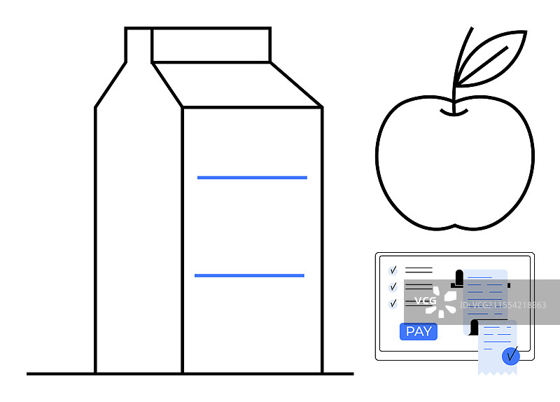 数字化杂货购物与在线支付图片素材