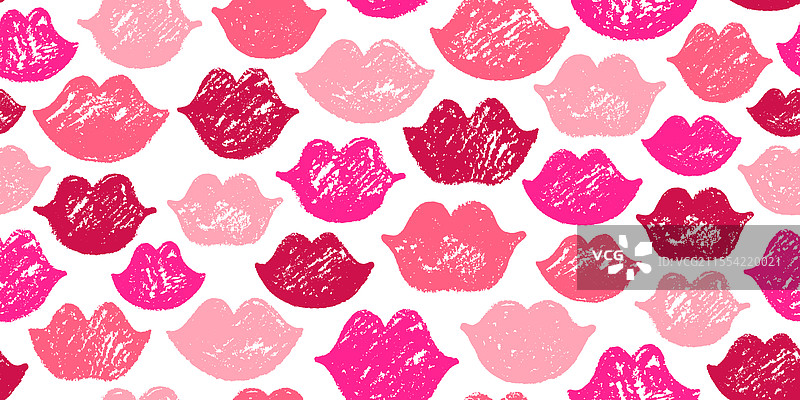 吻唇图案唇部背景无缝设计图片素材