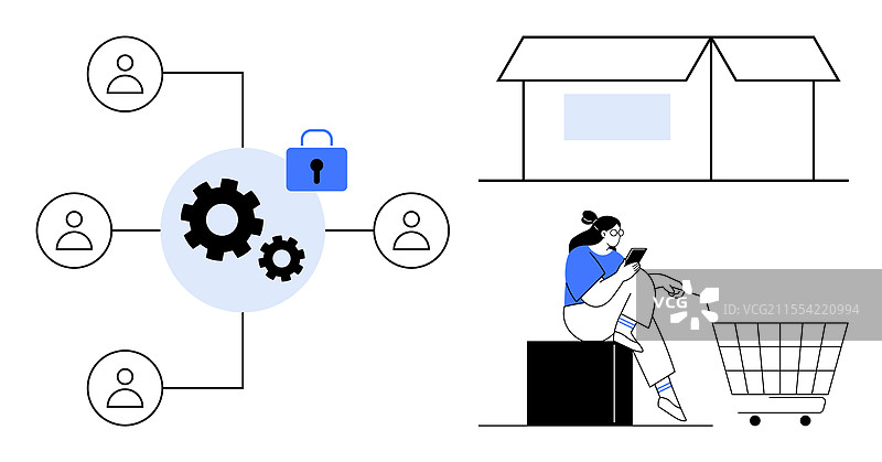 电子商务工作流程安全数据管理和图片素材