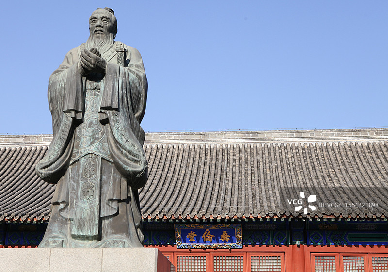 国子监的孔子像图片素材