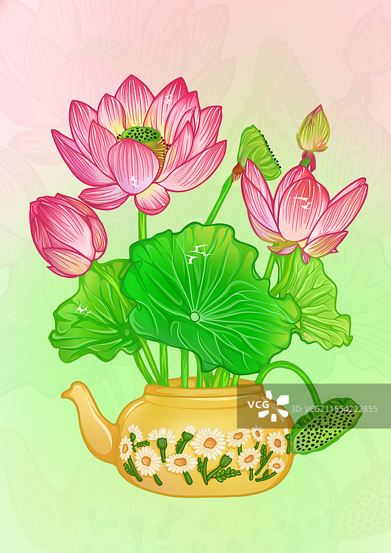 插画-荷花-国潮图片素材