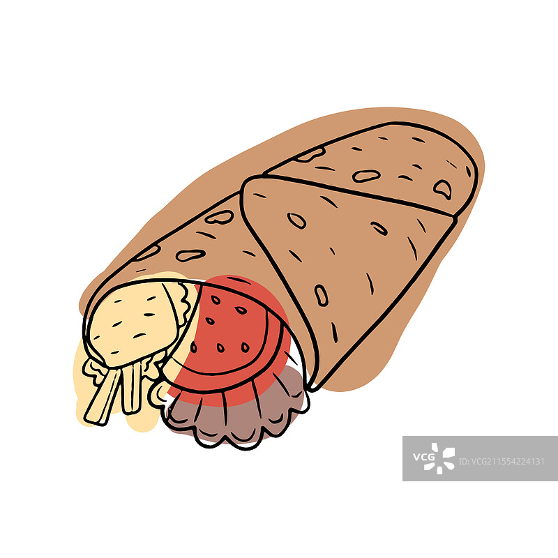 美味的杜伦沙威玛肉卷图片素材