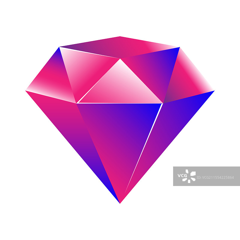 孤立的平面钻石图标图片素材