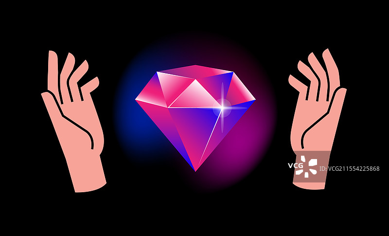 张开双臂之间的钻石图标图片素材