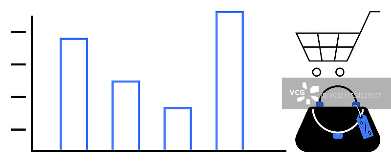 通过购物车实现的电子商务增长图片素材