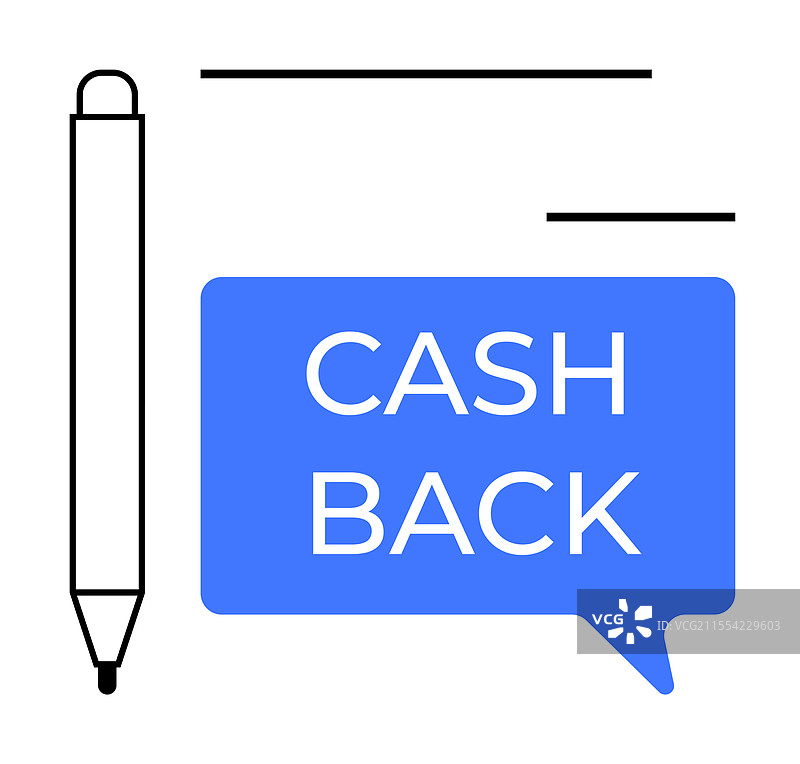 奖励计划的笔和现金返还对话气泡图片素材
