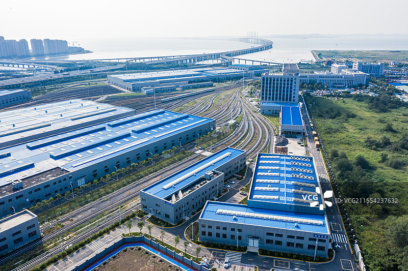 青岛地铁车辆基地航拍图片素材