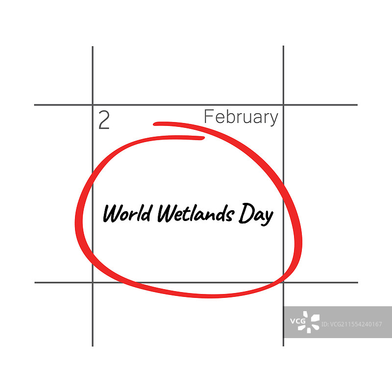 世界湿地日 2 月 2 日 - 日历日期图片素材
