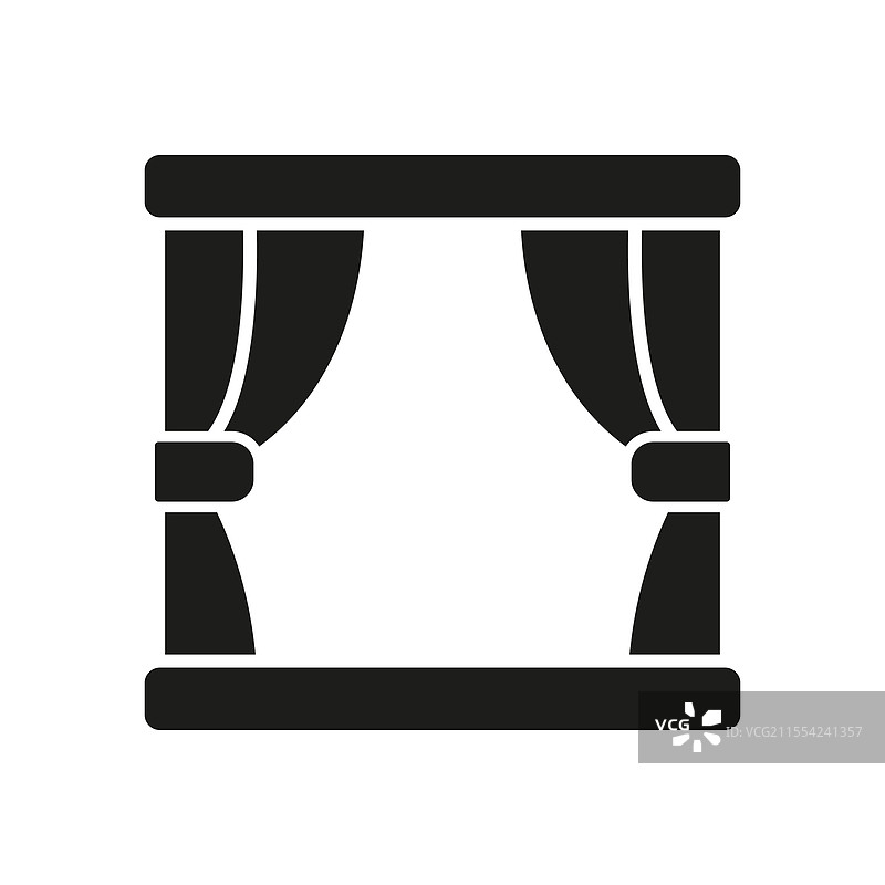 窗帘剪影图标 家庭窗户图片素材