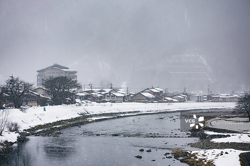 日本岐阜县郡上八幡城—城下町图片素材