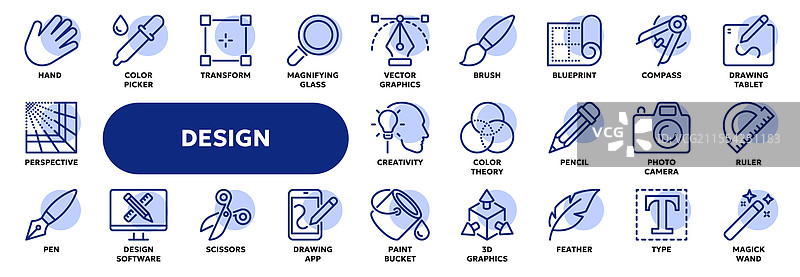 图形设计和创意的线条图标图片素材