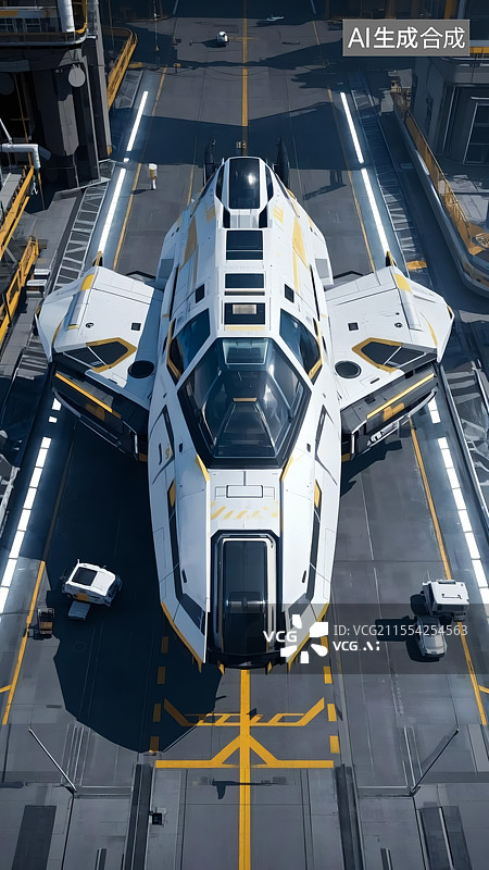 【AI数字艺术】太空飞行器三维插画图片素材