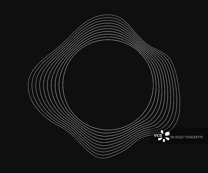 圆形曲线框架，带有动态波浪条纹图片素材