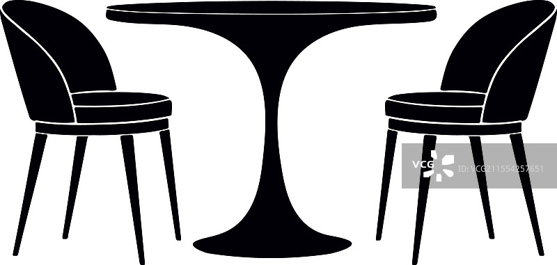餐桌套件剪影艺术图片素材