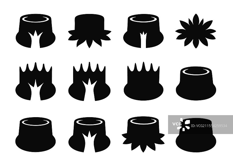 简单树桩轮廓标志图标4图片素材