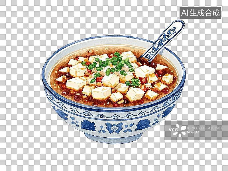 【AI数字艺术】豆腐脑，手绘画风格图片素材