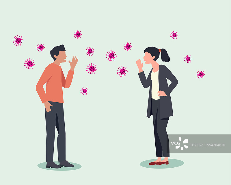 两个人互动传播病毒图片素材