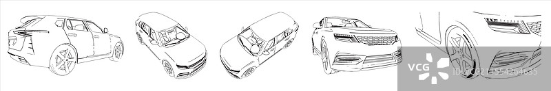 越野车草图合集图片素材