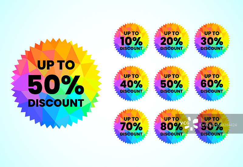 高达10%、20%、30%、40%、50%、60%、70%、80%和90%图片素材