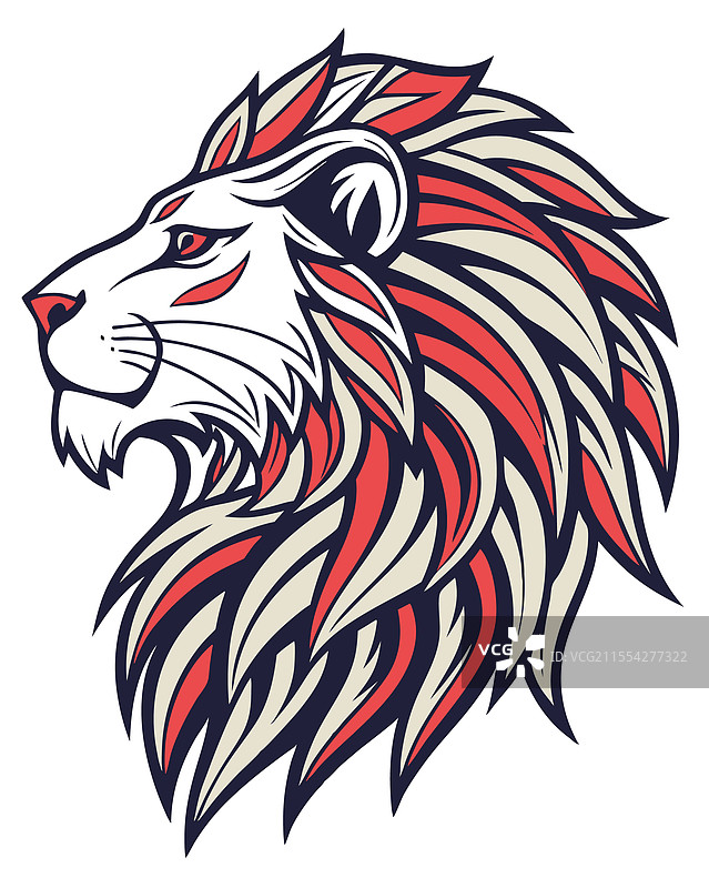 雄伟的狮子头展现出力量与优雅图片素材