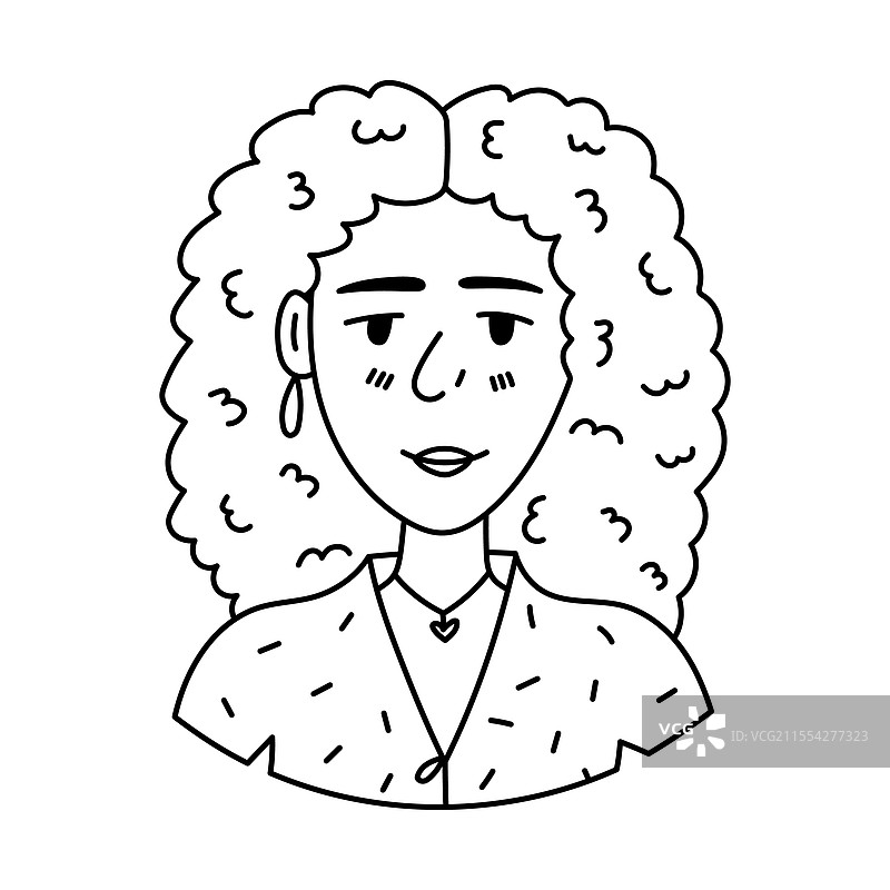 可爱的非洲裔美国女性轮廓肖像图片素材