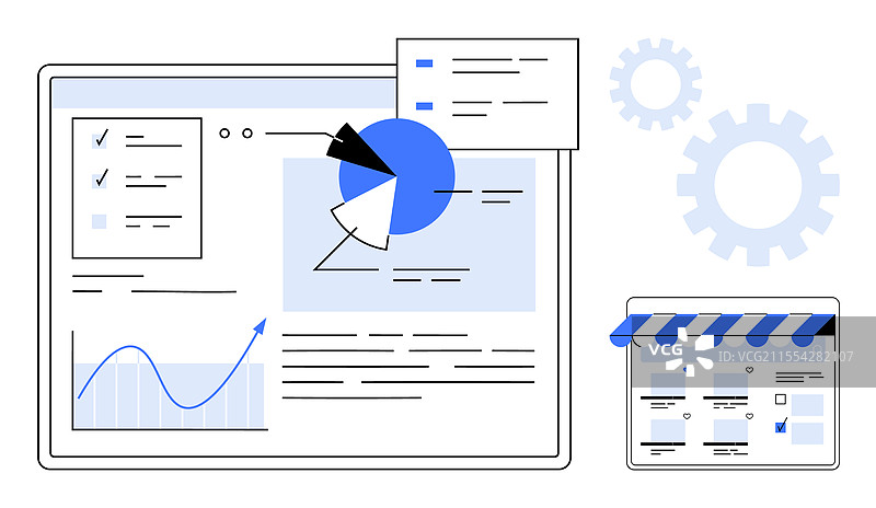 分析商业指标和市场数据与图片素材