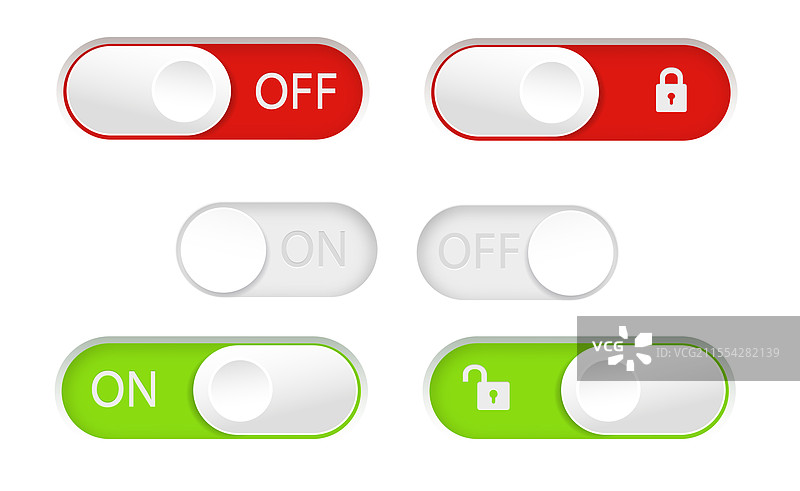 锁定和解锁的切换开关按钮图片素材