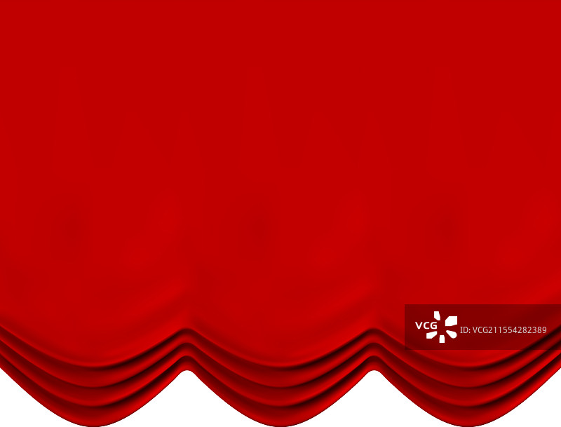 红色舞台帷幕形成波浪状图案图片素材