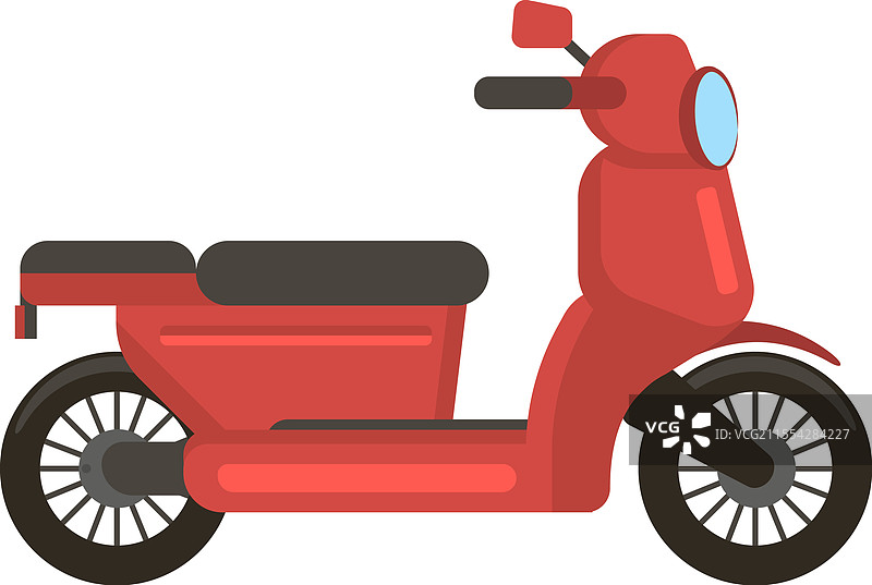 红色滑板车静静地立在白色背景上图片素材