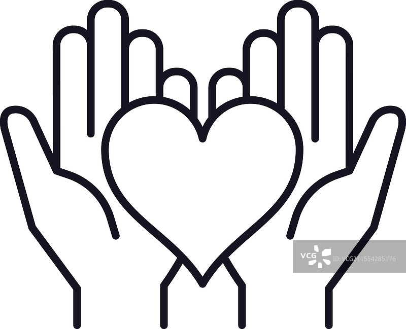 两只手的极简线条艺术图片素材