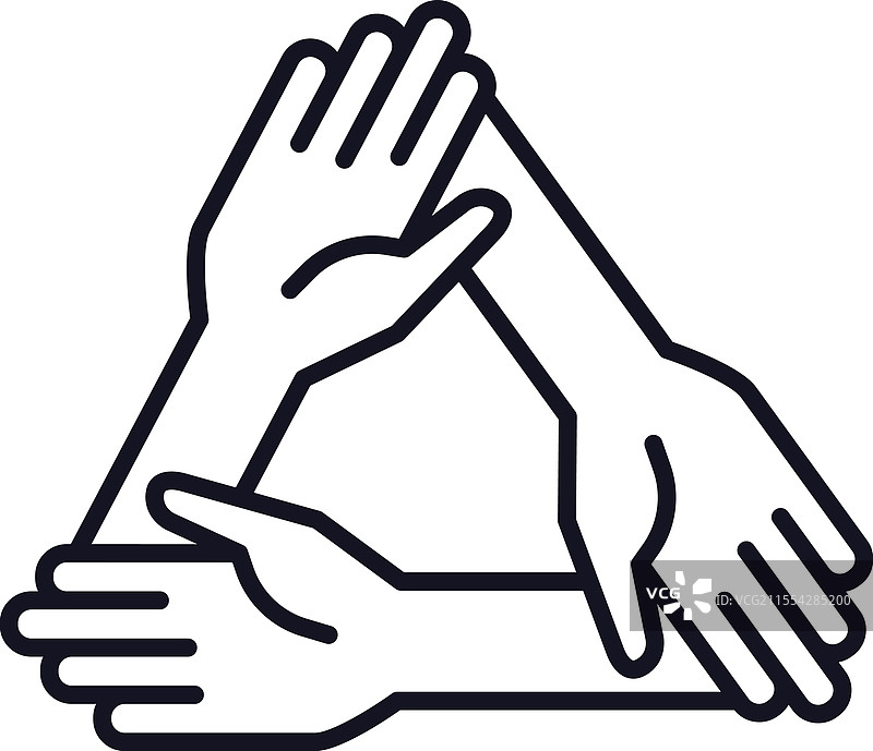 三只手相互握住，形成一个图片素材