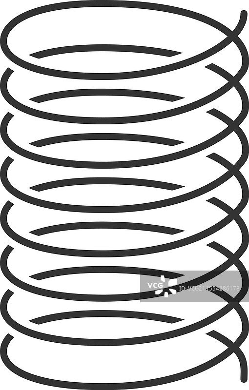 深灰色金属螺旋弹簧的特写镜头图片素材