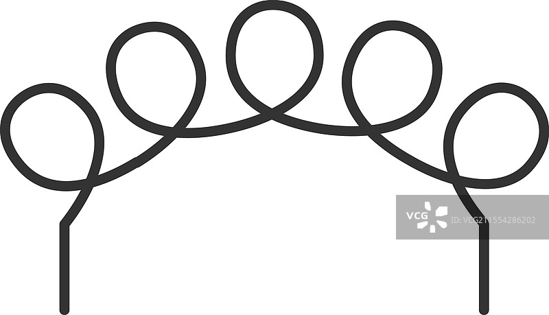 形成优雅拱形的金属螺旋弹簧图片素材