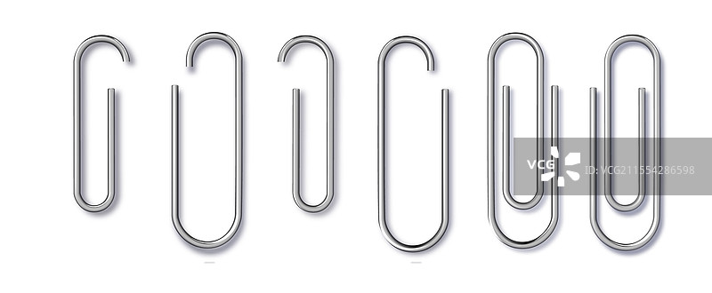 一组黑色夹子和白色纸夹图片素材